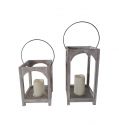 Farmhouse Vintage Decorative Wood Lantern Wash White Effect Outdoor Use for Wedding and Garden