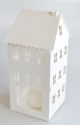 Metal Sheet Hanging Candle Lantern With White Powder Coating House Shape Design For Home Decoration