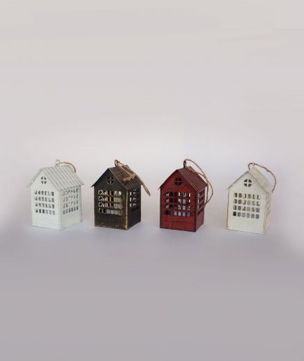 Wholesale Hut Shape Small Candle Lantern with Windows Christmas Decoration Indoor & Outdoor Decorations Multi-color Lanterns