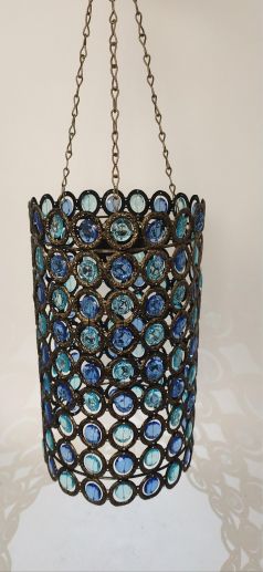 Metal with Colourful Beads Decorative Chandelier Ceiling Lamp for Home Decoration