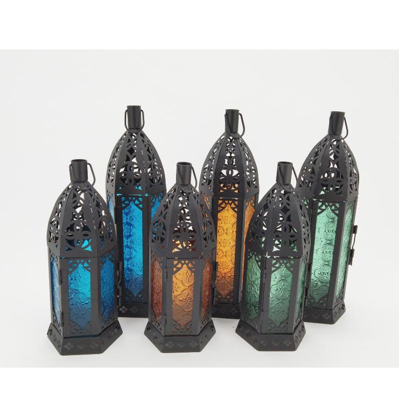 Glass Metal Moroccan Delight Garden Candle Holder Table Hanging Lantern Tealight JL010207