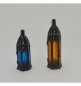 Glass Metal Moroccan Delight Garden Candle Holder Table Hanging Lantern Tealight
