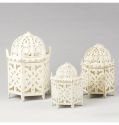Iron Table Standing Candle Holders Metal Lanterns Candle Jars Outdoor Metal Wind Lamps