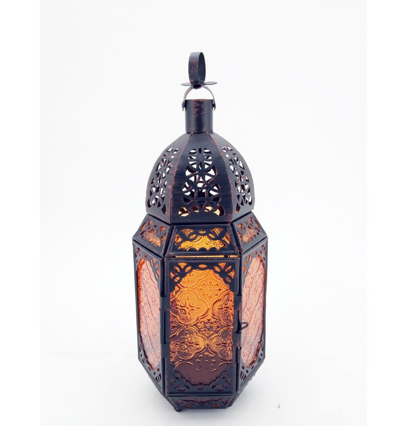 Halloween Decorations Wind Lights Hexagonal Wind Lights Christmas Retro Portable Mini Candle Holder JL010471S