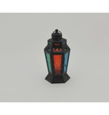 Moroccan Lantern Antique Lantern Decorative Iron Metal and Glass Candle Holder JL010642S