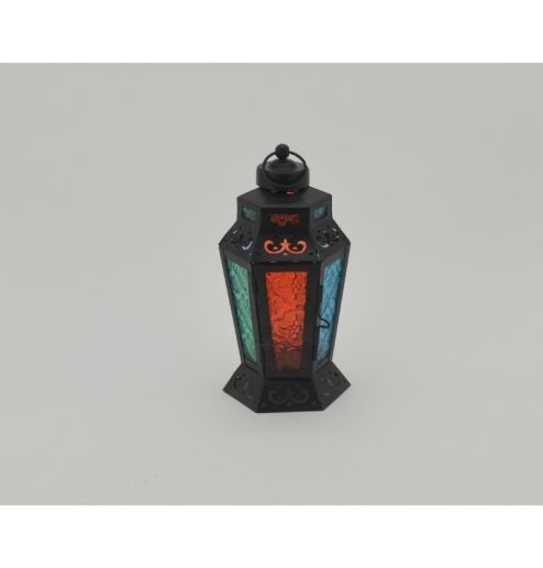 Moroccan Lantern Antique Lantern Decorative Iron Metal and Glass Candle Holder