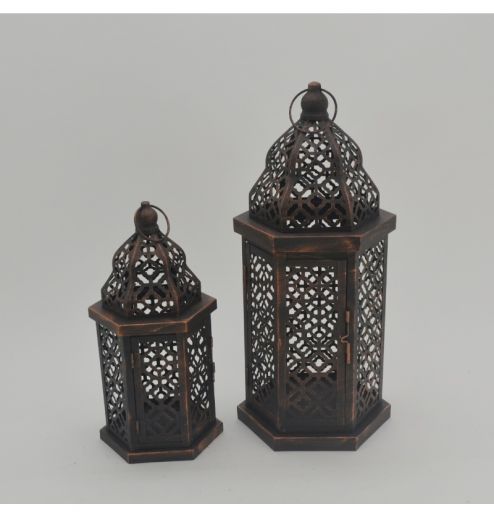 European Style Eetro Iron Windproof Lamp Candle Holder Metal Decorative Lantern