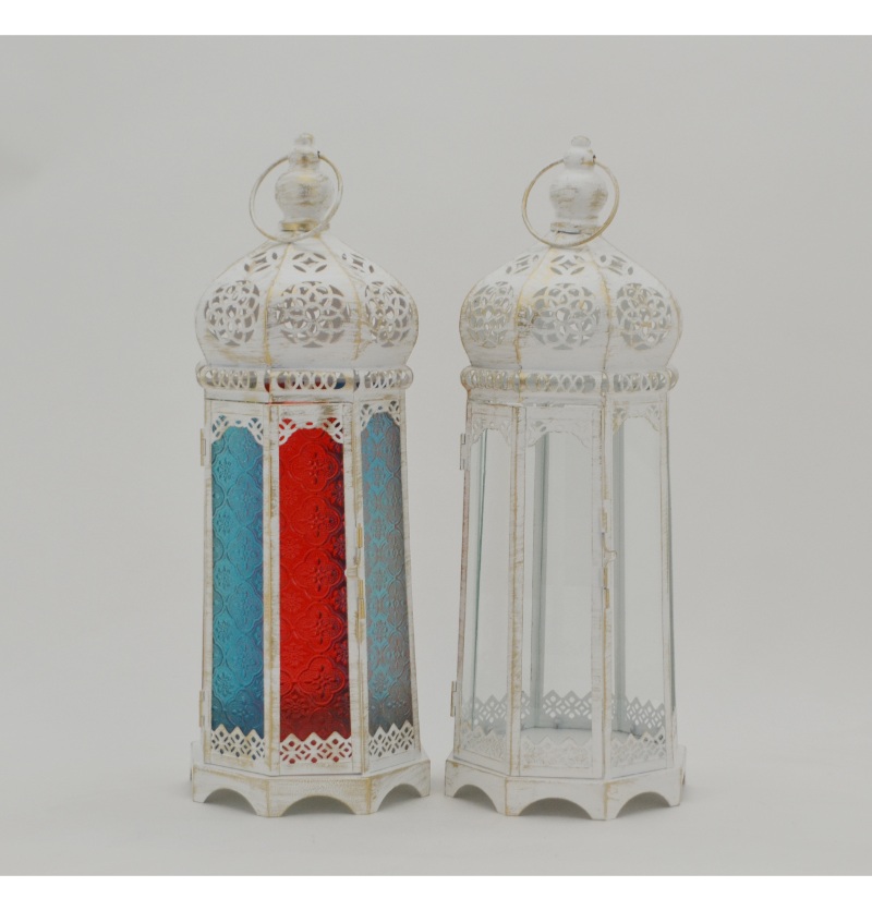 Antique Home Decoration Vintage Unique Candle Holder Metal Iron Candle Lantern JL012468M