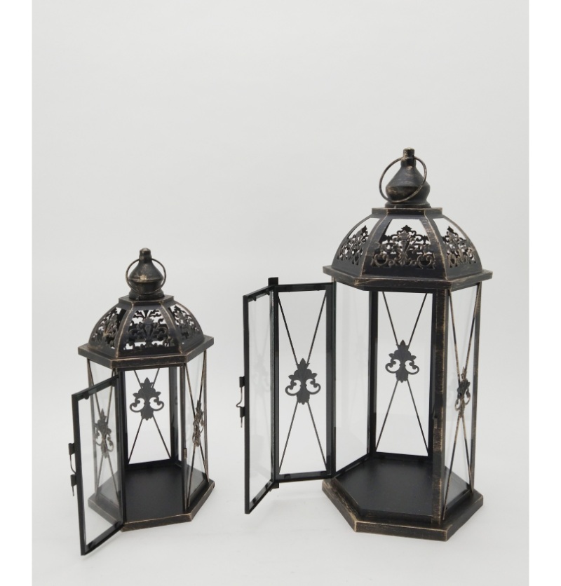 Metal Candle Holders Lanterns Vintage Black Birdcage Decorative for Wedding Home Party JL012531