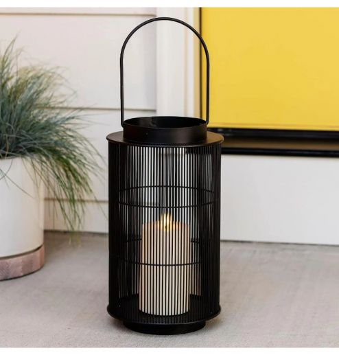Black Lanterns Iron Wire Candle Holder for Indoor Outdoor Garden Farmhouse Christmas Halloween
