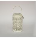 Wholesale Metal Hollow Lantern Decorative Outdoor Indoor White Lantern Retro Candle Holder