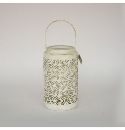 Wholesale Metal Hollow Lantern Decorative Outdoor Indoor White Lantern Retro Candle Holder