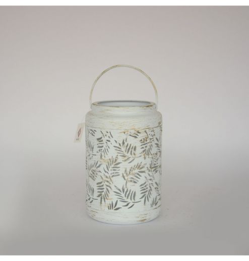 White Decoration Lantern Metal Lanterns Wedding Decoration Leaf Design Retro Candle Holder