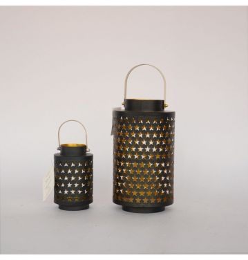 Star Pattern Design Candle Holders Lantern Outdoor Hanging Metal Candle Holders for Festival Decoration JL060306