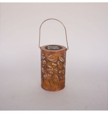 Solar LED Lantern Leaf Pattern Garden Light Metal Hollow Shadow Balcony Xmas Holiday Outdoor Lighting JL230008