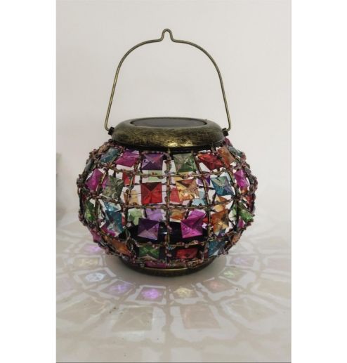 Solar Jewelry Garden Hanging Jar Light Lamp Outdoor Christmas Decor with Handle