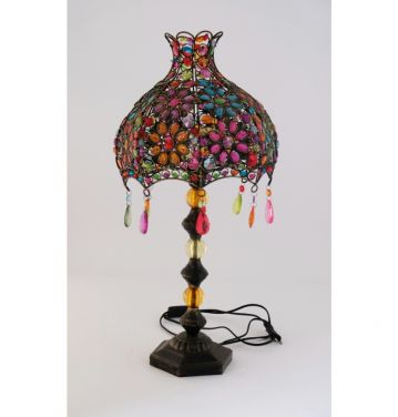 Moroccan Multiple Jewelled Table Desk Lamp Indian Design Vintage Bedside Lamp JL200044