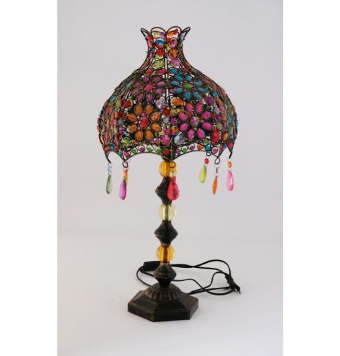 Moroccan Multiple Jewelled Table Desk Lamp Indian Design Vintage Bedside Lamp 