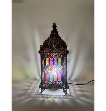Arabic Moroccan Decorative Antique Candle Lanterns Metal Desk Lamp JL200067