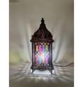 Arabic Moroccan Decorative Antique Candle Lanterns Metal Desk Lamp 