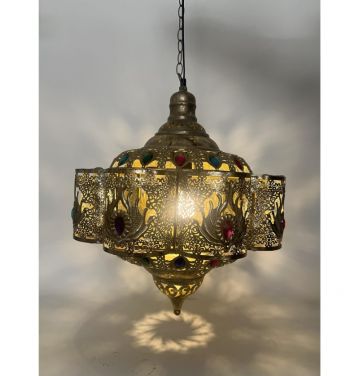 Moroccan Vintage Rustic Bronze Chandelier Southeast Asian Colored Iron Pendant Lights JL200080