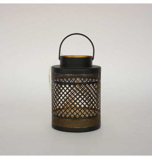 Cylinder Shape Circle Hollow Art lantern Candle Holder Metal Iron Craft for Home Decor