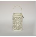 Wholesale Metal Hollow Lantern Decorative Outdoor Indoor White Lantern Retro Candle Holder