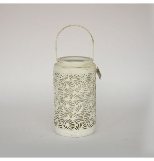 Wholesale Metal Hollow Lantern Decorative Outdoor Indoor White Lantern Retro Candle Holder