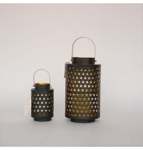 Star Pattern Design Candle Holders Lantern Outdoor Hanging Metal Candle Holders for Festival Decoration