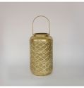Round Shaped Golden Color Metal Body Candle Lanterns With Customize Color For Wedding Decor Candle Holder