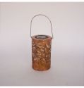 Solar LED Lantern Leaf Pattern Garden Light Metal Hollow Shadow Balcony Xmas Holiday Outdoor Lighting