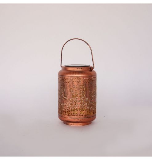 Custom Design Christmas Gifts Waterproof Retro Metal Hanging Solar Lights Outdoor Lantern
