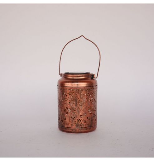 Garden Landscape Solar Hummingbird Flower Handle Lamp Waterproof Outdoor Metal Solar Hollow Lantern