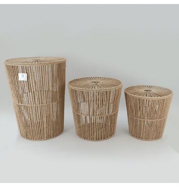 Woven Cube Basket Organizer with Handles - Storage for Bedroom, Office, Living Room, Bathroom, Perfect for Cubby Storage Units - Hold Blankets, Magazines, Books - 6 Pack - Natural/Tan JL090032S/M/L