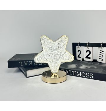 Rechargeable Touch 3 Colors Ramadan Night light Star Luxury Modern Crystal Metal Table Lamp JL250010﻿