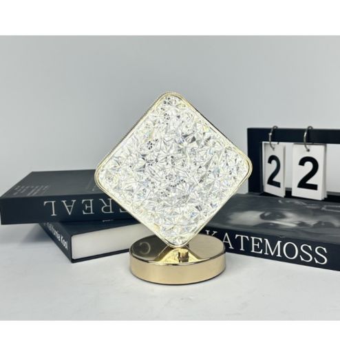 Hot Sale Rhombus Shape Factory LED Modern Living Room Bedroom Creative Star Crystal Light Table Lamp 3 Colors ﻿ 