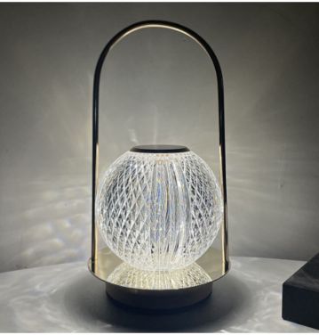 Led Rechargeable Metal Restaurant Lights Acrylic Portable Metal Cylindrical Table Lamp Desk Light for Decoration  ﻿jl250027