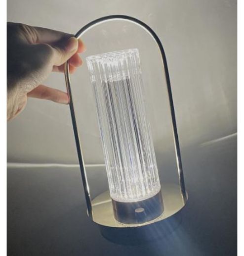 Acrylic Portable Metal Cylindrical Table Lamp Desk Light for Room Restaurant Decoration 3 Colors Stepless Dimmable Popular Cordless Table Lamp  ﻿ 