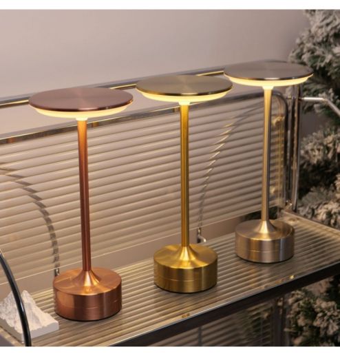 Metal Portable Cordless Wireless Table Lamp Integrated Functions LED Night Light Sensor Rechargeable jl250069