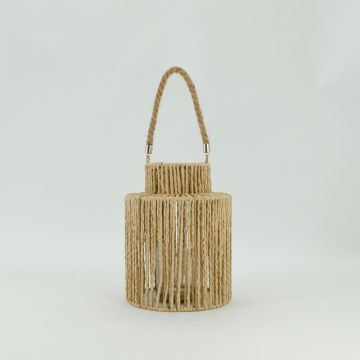 Classic Candlestick Wall-Mounted Outdoor Woven Paper Rope Lantern for home decor JL090041