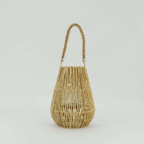 Classic Candlestick Wall-Mounted Outdoor Woven Paper Rope Lantern for home decor