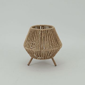 Classic Candlestick Wall-Mounted Outdoor Woven Paper Rope Lantern for home decor JL090046