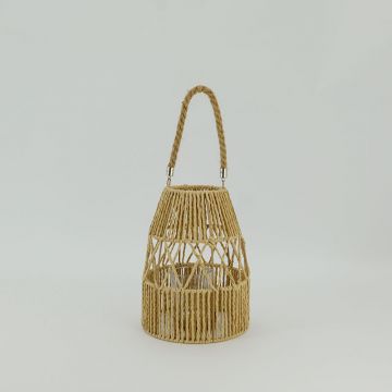 Classic Candlestick Wall-Mounted Outdoor Woven Paper Rope Lantern for home decor JL090048