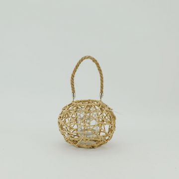 Classic Candlestick Wall-Mounted Outdoor Woven Paper Rope Lantern for home decor JL090055