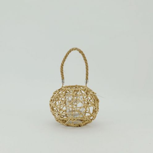 Classic Candlestick Wall-Mounted Outdoor Woven Paper Rope Lantern for home decor