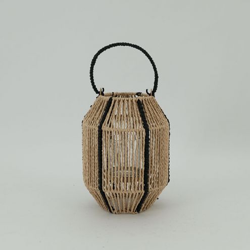 Classic Candlestick Wall-Mounted Outdoor Woven Paper Rope Lantern for home decor