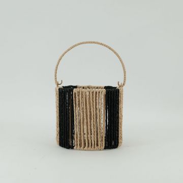 Classic Candlestick Wall-Mounted Outdoor Woven Paper Rope Lantern for home decor JL090058