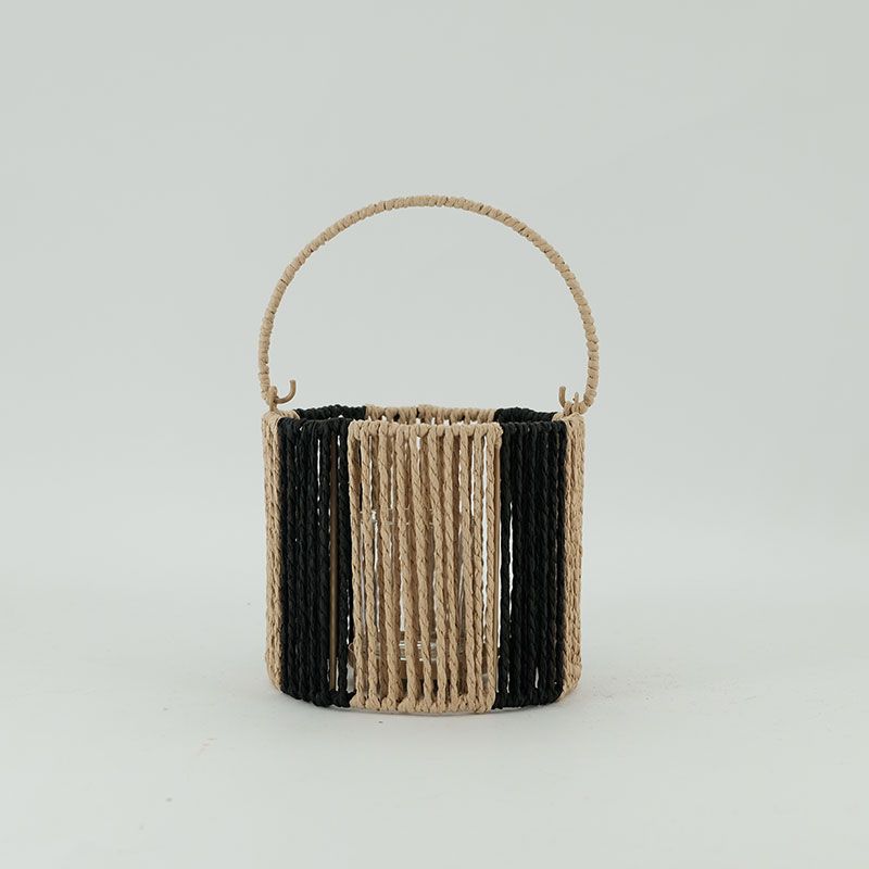 Classic Candlestick Wall-Mounted Outdoor Woven Paper Rope Lantern for home decor JL090058