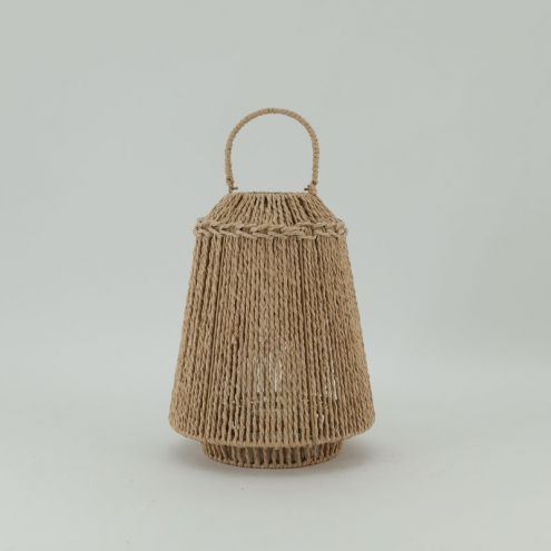 Classic Candlestick Wall-Mounted Outdoor Woven Paper Rope Lantern for home decor JL090060