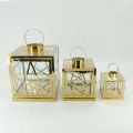 Classic Candle Holder Antique Rustic Vintage Stainless Lantern Steel Garden And Home Lantern Outdoor Gold Candle Lantern